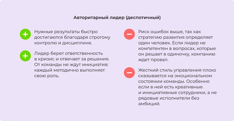 Плюсы и минусы авторитарного типа управления